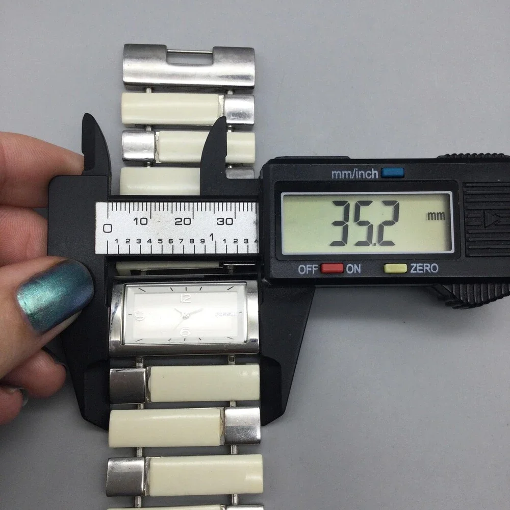 Fossil F2 Womens Watch 35mm White Dial Stainless Beige Resin New Battery 6.5